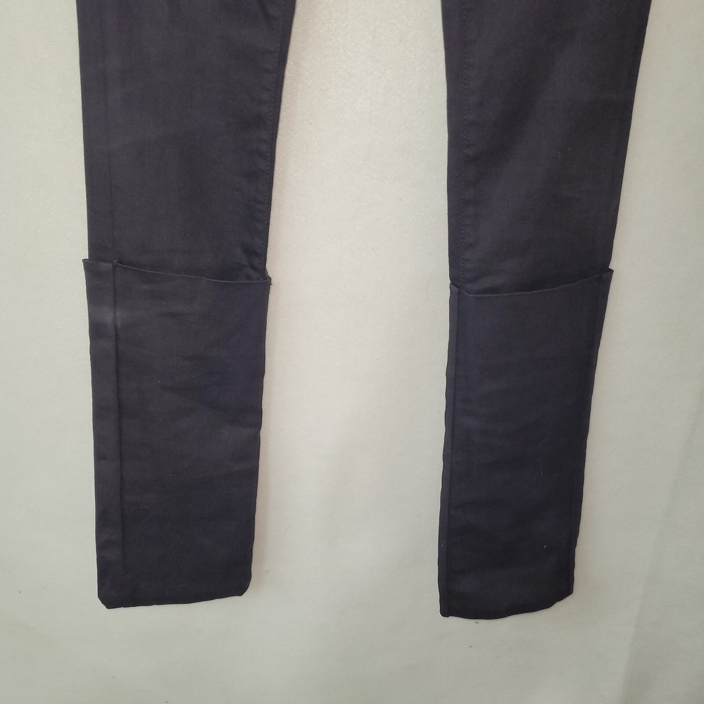 Strom Tio Black Skinny Jeans Womens Size 26 Made in USA Extra Long‎ Cuff Detail - Picture 2 of 13